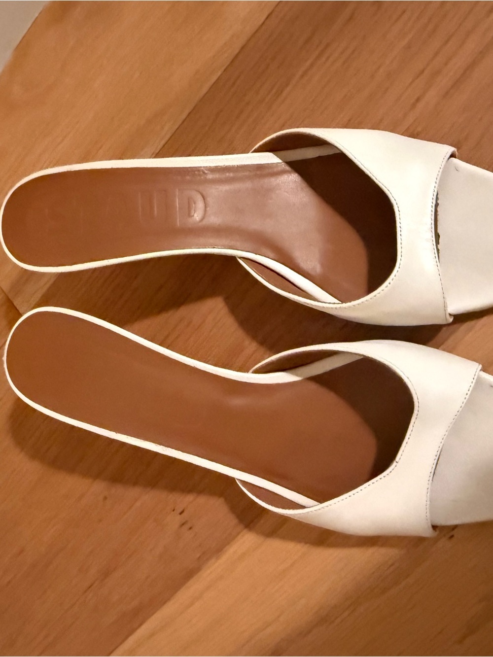 Staud Women’s White Open-Toe Slide Mules
